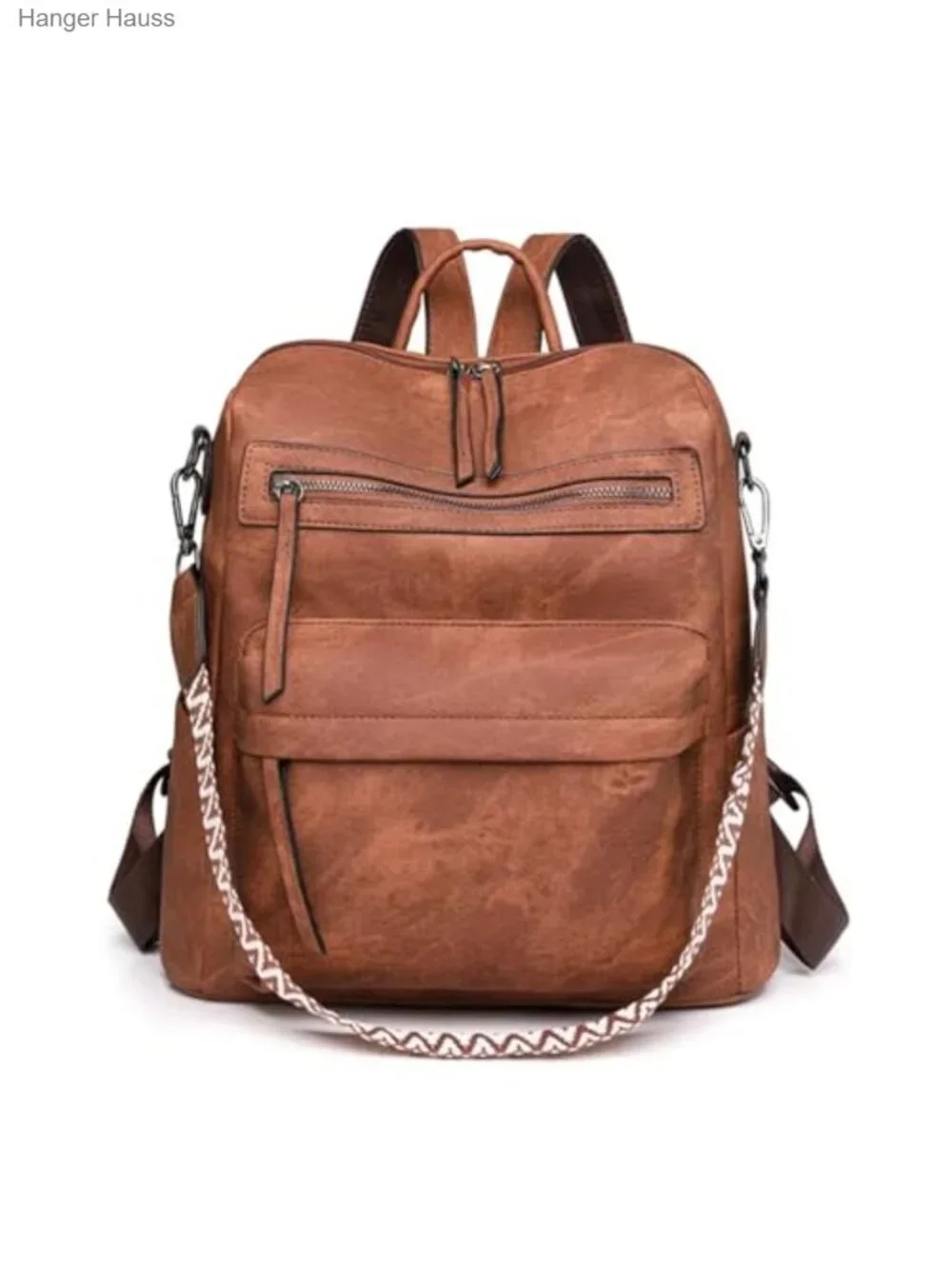 Women's PU Leather Backpack Purse, Multiple Pockets Waterproof, Adjustable